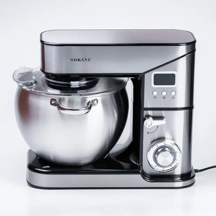 Миксер планетарный 2000 Вт с чашей из нержавейки 10 л 6 режимов скорости 3 насадки Sokany SC-623E (SC623E) - изображение 9