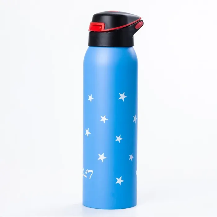 Термос металлический с поилкой 500 мл термокружка из нержавеющей стали до 12 часов (HP145BL) - изображение 1