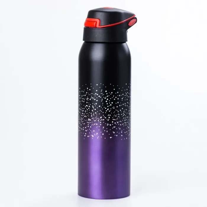 Термос металлический с поилкой 500 мл термокружка из нержавеющей стали до 12 часов Фиолетовый (HP145V) - изображение 1