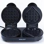 Вафельниця електрична подвійна для тонких вафель 850 Вт двосторонній нагрів антипригарне покриття Sokany (SKBBQ850)