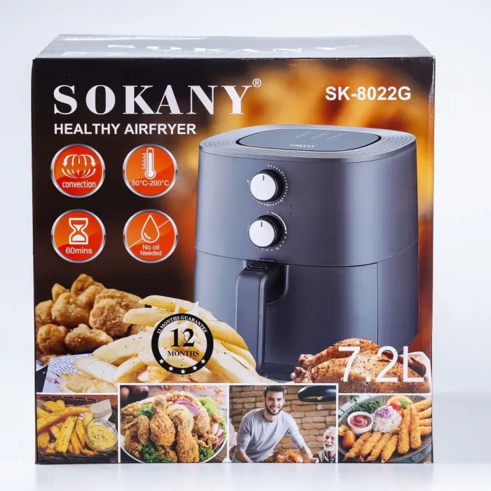 Аерофритюрниця електрична аерогриль мультипіч 7,2 л 1700 Вт температура до 200 С таймер SOKANY (SK8022G) - зображення 6