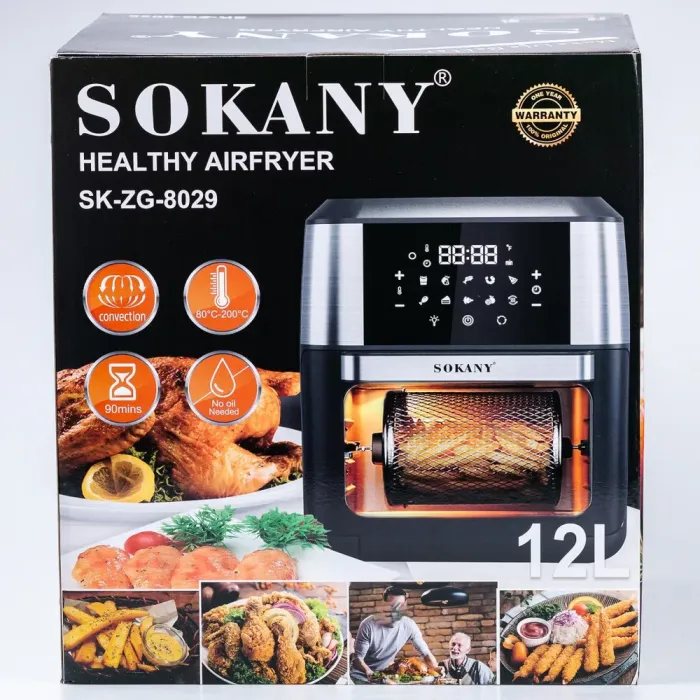 Аерофритюрниця електрична аерогриль 12 л 1800 Вт температура до 200 С і таймер SOKANY (SKZG8029) - зображення 8