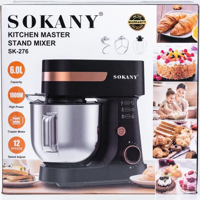 Миксер стационарный с чашей из нержавейки 6 режимов скорости 1000 Вт 6 л. (SK276) - изображение 10