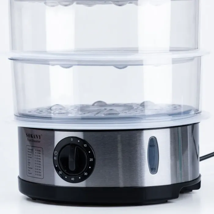 Пароварка скороварка 3 яруси 11 л 650 Вт багатофункціональна пароварка (SK07018) - зображення 4