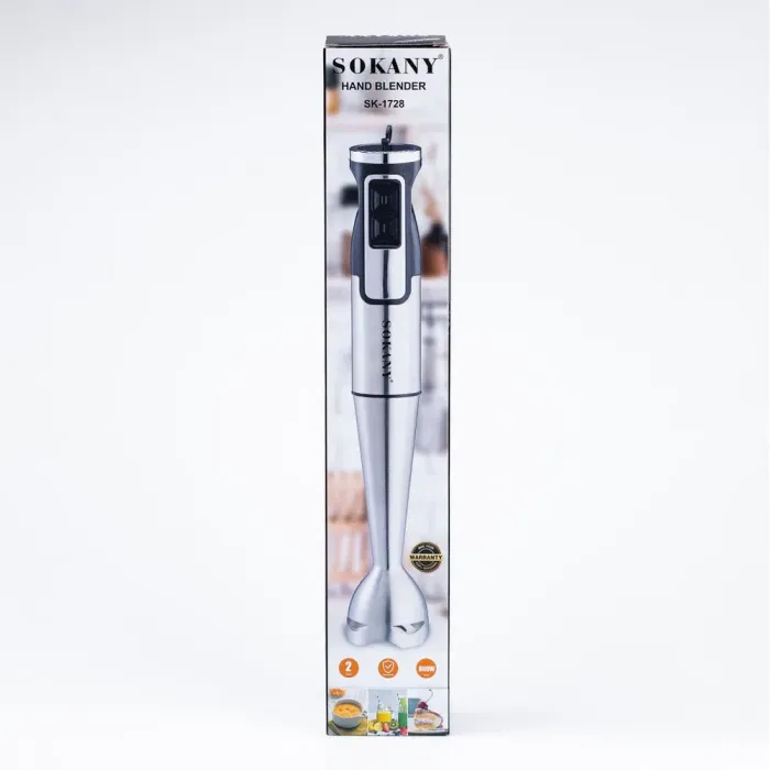 Блендер погружной ручной облегченный нержавейка 800 Вт 2 режима скорости Sokany (SK1728) - изображение 6