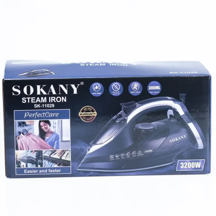 Праска парова з антипригарним покриттям 3200 Вт праска керамічна з системою самоочищення SOKANY (SK11029) - зображення 11