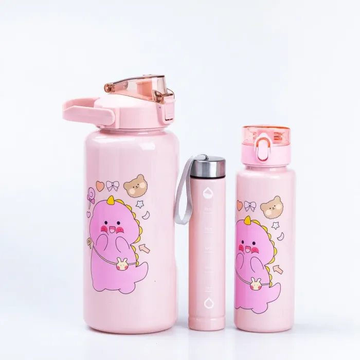 Бутылка для воды Дракоша набор 3в1 с дозатором 0.3л 0.9л 2л (HPZSB120013P) - изображение 1