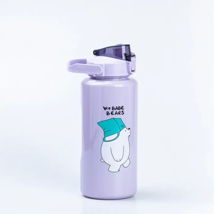 Бутылка для воды Панда набор 3в1 с дозатором 0.3л 0.9л 2л Фиолетовый (HPZSB120014V) - изображение 3