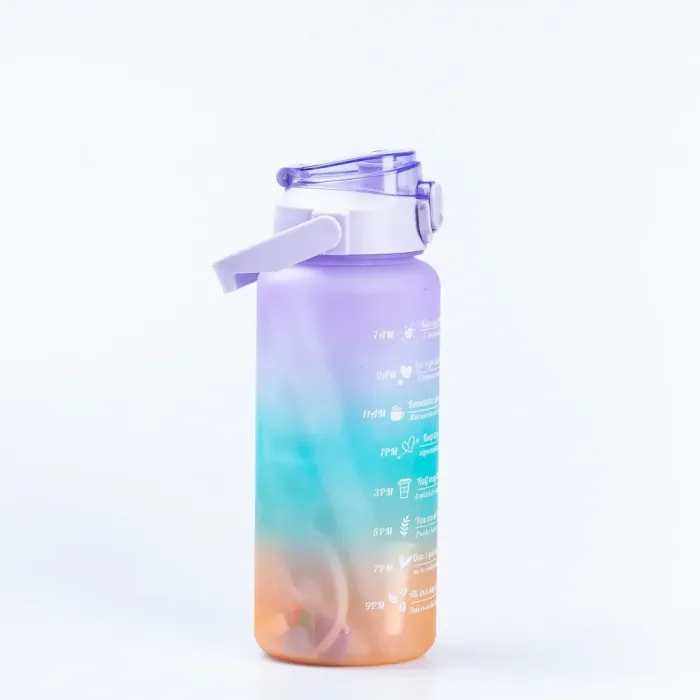 Бутылка для воды набор 3в1 дозатором Радуга 0.3л 0.9л 2л Фиолетовый (HPZSB120051V) - изображение 2