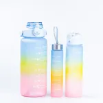 Пляшка для води набір 3в1 дозатором Веселка 0.3л 0.9л 2л Синій (HPZSB120051BL)