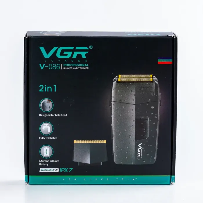 Шейвер триммер для бороди та вусів професійний бездротовий з 4 насадками. (HPV086) - зображення 6