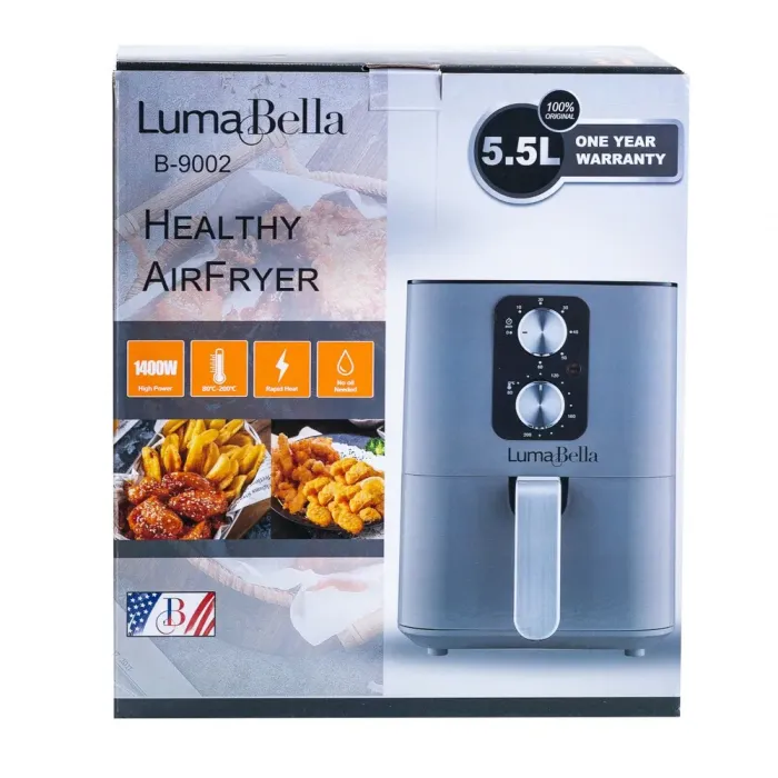 Аерофритюрка електрична аерогриль 5.5 л 1400 Вт температура до 200 ° C з таймером SOKANY (B9002) - зображення 5