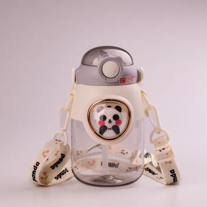 Бутылка для воды с трубочкой 820 мл детская прозрачная фляга. - изображение 1