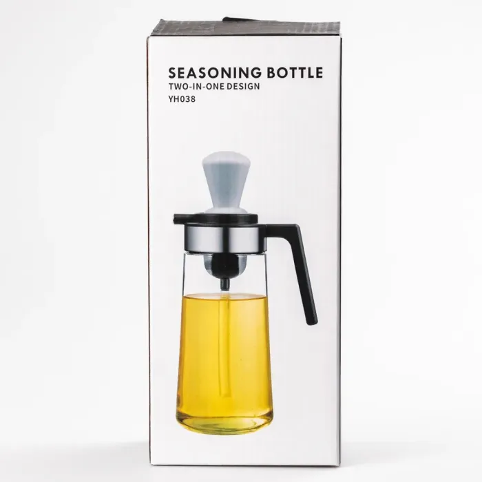 Бутылка стеклянная 2 в 1 с пробкой и силиконовой кисточкой 320 мл (HP531ZMJ25) - изображение 5