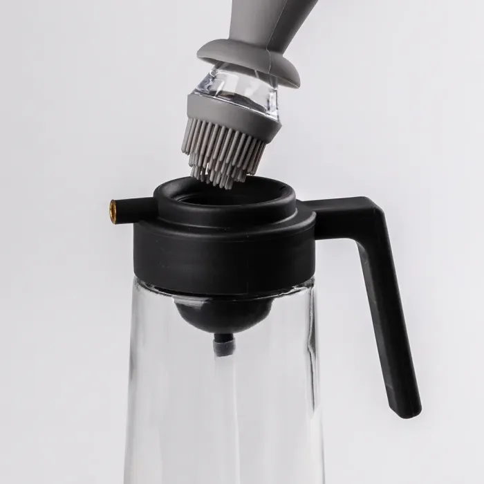 Бутылка стеклянная 2 в 1 с пробкой и силиконовой кисточкой 320 мл Белый (HP531ZMJ26) - изображение 4