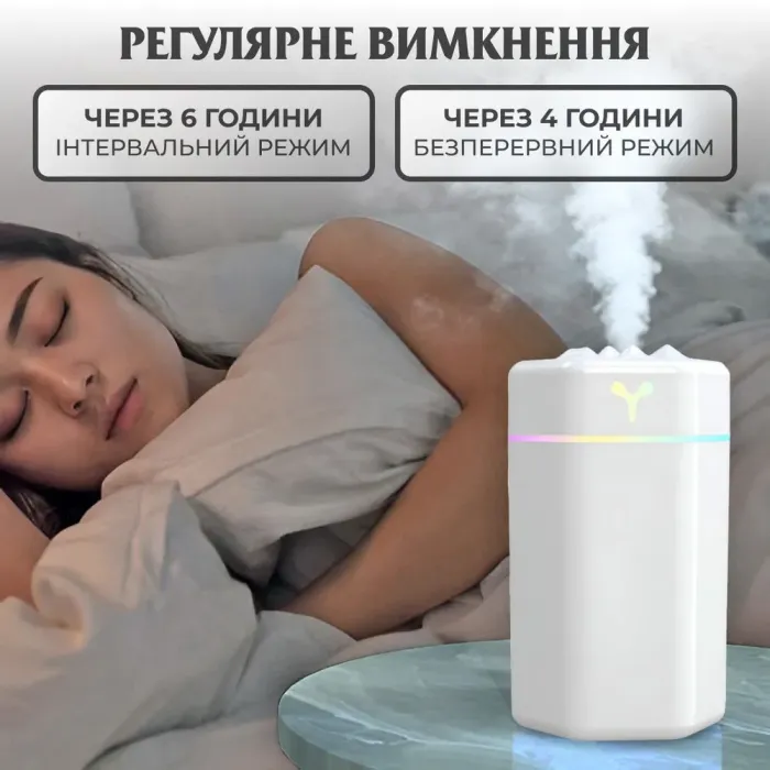 Зволожувач повітря для дому портативний USB 300 мл ароматичний дифузор з підсвічуванням (HPBH16987W) - зображення 4