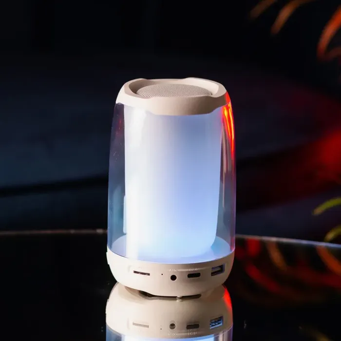 Колонка бездротова портативна Pulse 4 міні з USB і Bluetooth 5 Вт Type-C AUX Micro SD, що світиться Білий (8893AW) - зображення 1