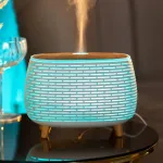 Зволожувач повітря для дому портативний з підсвічуванням та імітацією диму аромадифузор Білий (HPKP7049W)