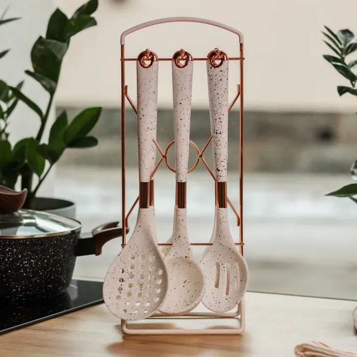 Набір кухонного приладдя на підставці 6 штук кухонні аксесуари Граніт (YRUR7) - зображення 1