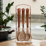 Набір кухонного приладдя на підставці 6 штук кухонні аксесуари Дерево (YRUR8)