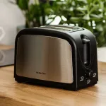 Тостер для хліба 7 температурних режимів на 2 скибочки з підігрівом 800 Вт Sokany HJT-008s (HJT008SBST)