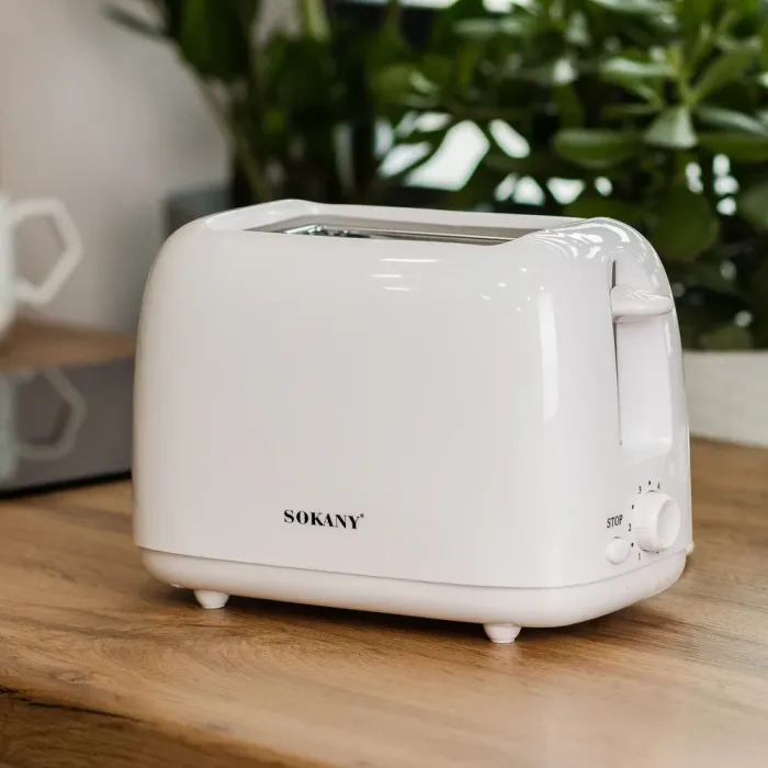 Тостер для хліба 6 температурних режимів на 2 скибочки з підігрівом 700 Вт Sokany HJT-022 (HJT022W) - зображення 1
