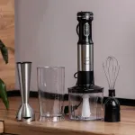 Блендер погружной 4 в 1 облегченный из нержавеющей стали 800 Вт 2 режима скорости, чаша 2 л Sokany SM-768-4 (SM7684SS)