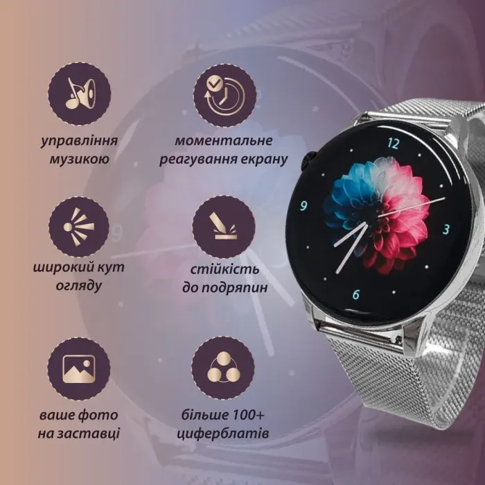 Смарт годинник жіночий водонепроникний G3 Pro Bluetooth 5.2 (Android, iOS) Сірий (UR151G) - зображення 2
