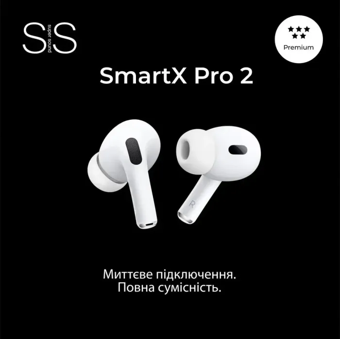 Навушники бездротові SmartX Pro 2 Premium Bluetooth преміум якість блютуз навушники ААА+ (SAP2P) - зображення 5