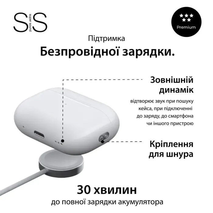 Навушники бездротові SmartX Pro 2 Premium Bluetooth преміум якість блютуз навушники ААА+ (SAP2P) - зображення 7