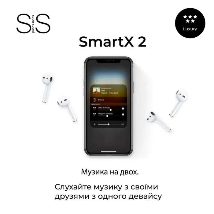 Навушники бездротові SmartX 2 Luxury Bluetooth преміум якість блютуз навушники (SA2L) - зображення 5