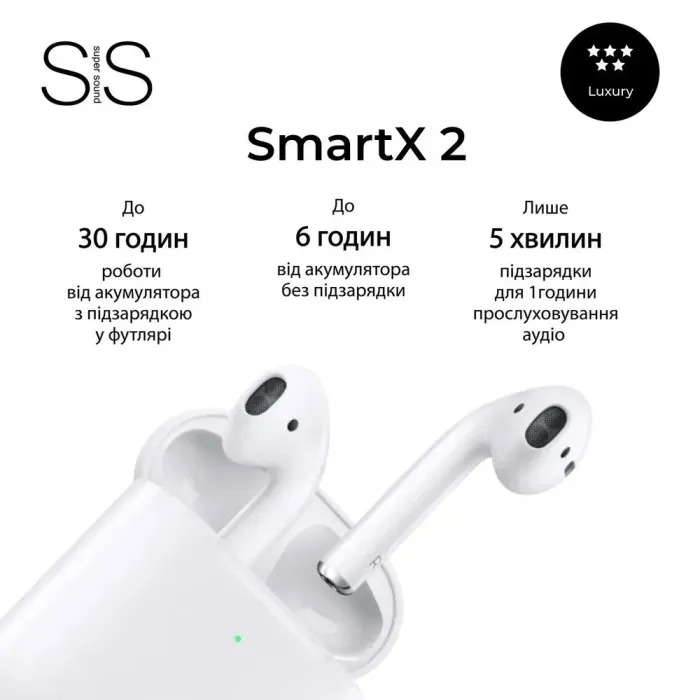 Навушники бездротові SmartX 2 Luxury Bluetooth преміум якість блютуз навушники (SA2L) - зображення 7