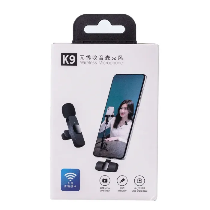 Мікрофон петличний бездротовий K9 2в1 для Iphone та Android Lightning та Type-C (K91B) - зображення 10