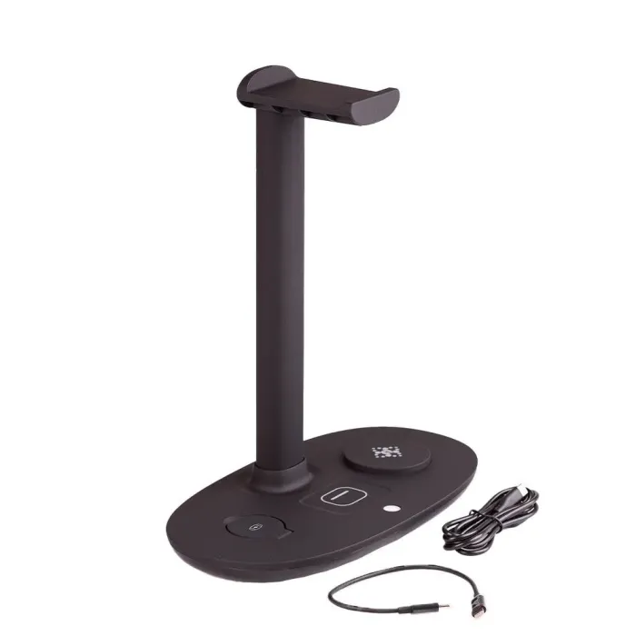 Зарядний пристрій бездротовий підставка для навушників 4в1 тримач для гарнітури IOS та Android (UR146B) - зображення 9