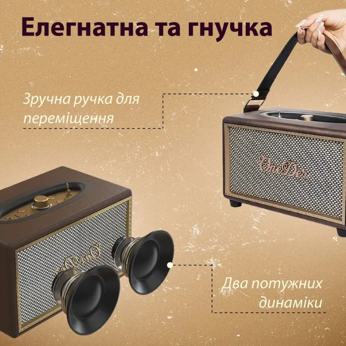 Портативна колонка Bluetooth OneDer D6 потужна з Bluetooth TF/USB/AUX 40 Вт (D6BR) - зображення 5