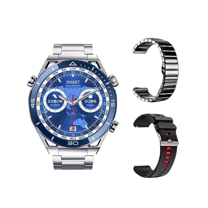 Смарт часы SmartX X5Max мужские / звонки (Android, iOS) +2 ремешки Серый (UR154G) - изображение 1