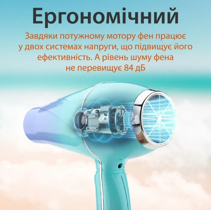 Фен для волосся із двома концентраторами професійний 2400 Вт з холодним та гарячим повітрям VGR V-452 (V452TU) - зображення 5