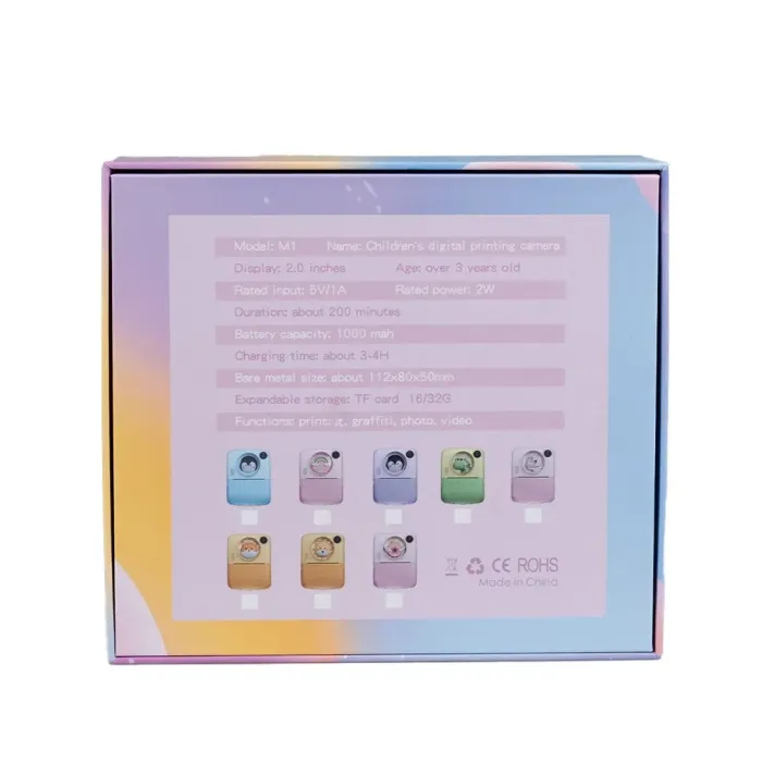 Фотоапарат дитячий акумуляторний для фото та відео Full HD, камера миттєвого друку Yimi X17 (YX17P) - зображення 7