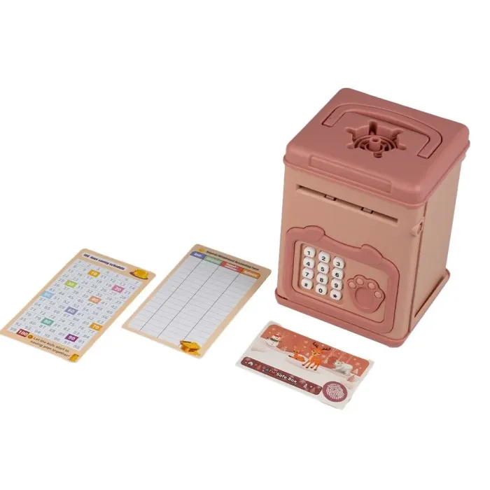 Сейф скарбничка електронна дитяча з купюроприймачем кодовим замком та відбитком пальця (LSB6909BR) - зображення 4