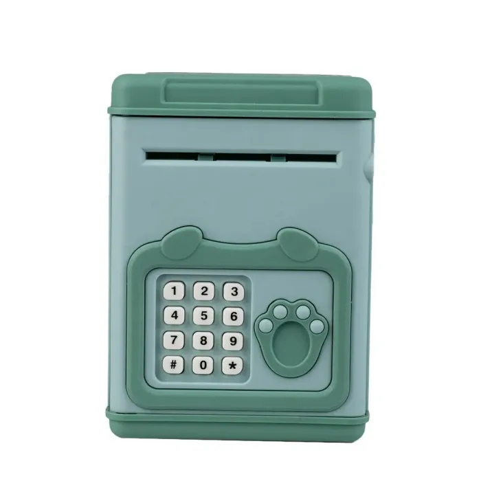 Сейф скарбничка електронна дитяча з купюроприймачем кодовим замком та відбитком пальця Зелений (LSB6909GR) - зображення 2