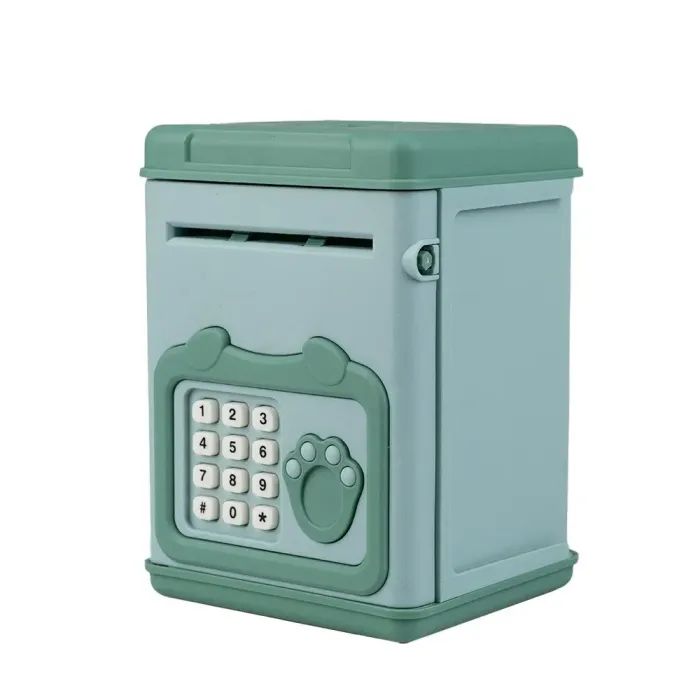 Сейф скарбничка електронна дитяча з купюроприймачем кодовим замком та відбитком пальця Зелений (LSB6909GR) - зображення 3