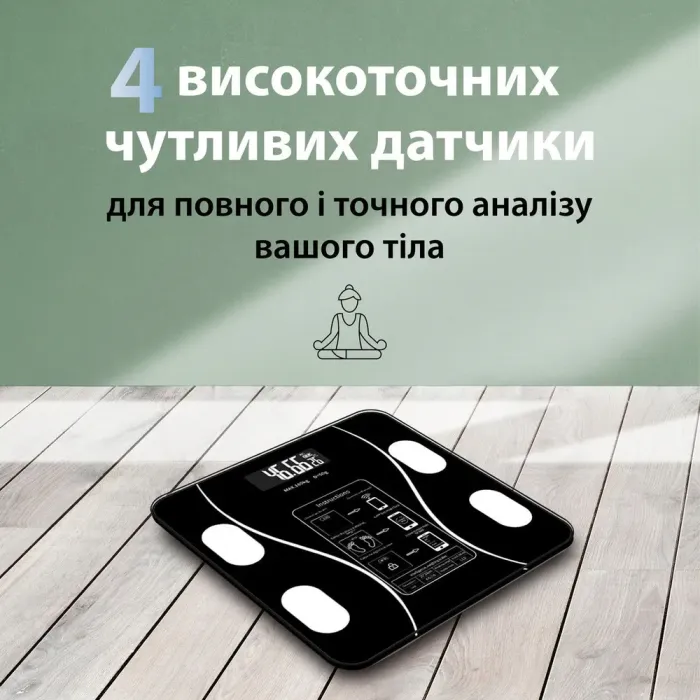 Ваги підлогові електронні Bluetooth до 180 кг блютус із застосунком для смартфона Scale one (2017AB) - зображення 5
