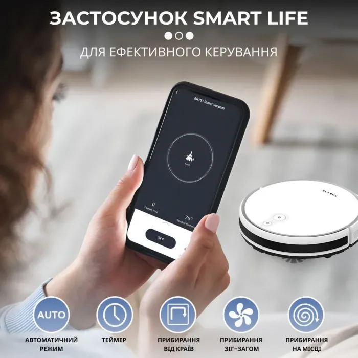 Робот пилосос 2 в 1 автоматичний Білий (SK13016W) - зображення 3