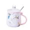 Чашка керамическая 400 мл Cute с крышкой и ложкой (HP406P)