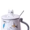 Чашка керамическая 400 мл Cute с крышкой и ложкой (HP406P)