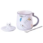 Чашка керамічна 400 мл Cute з кришкою і ложкою (HP406G)