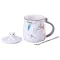 Чашка керамическая 400 мл Cute с крышкой и ложкой (HP406G)