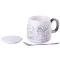Чашка керамическая 400 мл Golden Romance с крышкой и ложкой с крышкой (HP405W)