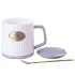 Чашка керамічна 400 мл Fashion з кришкою і ложкою (HP403G)