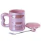 Чашка керамическая 400 мл Love с крышкой и ложкой (HP732)